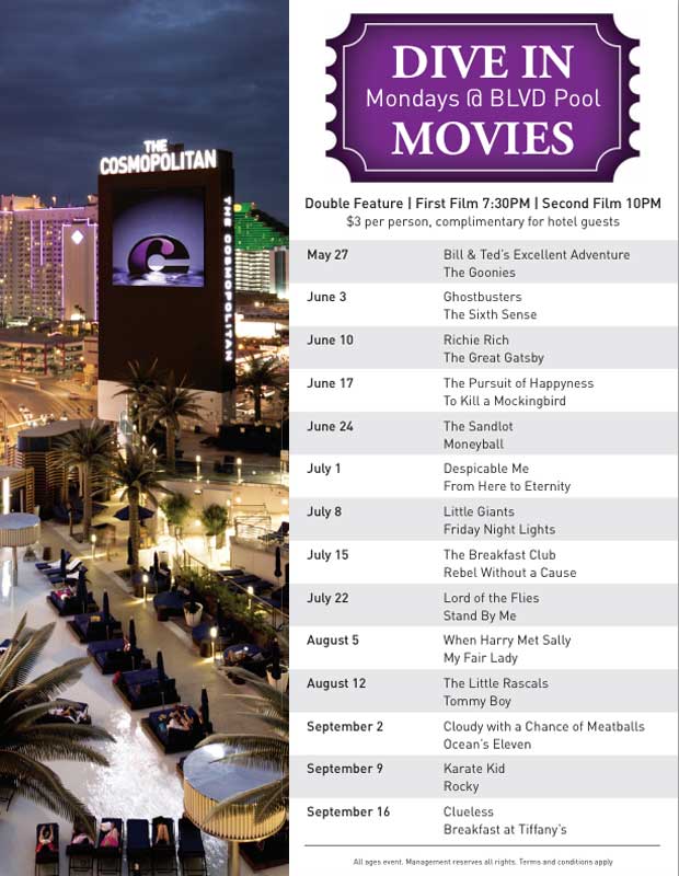Dive in Movie Mondays at Cosmo Pool