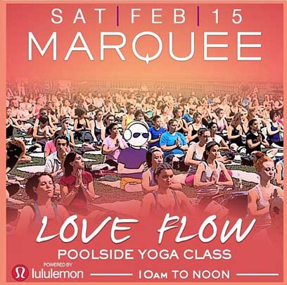 pool side yoga at Marquee Las Vegas