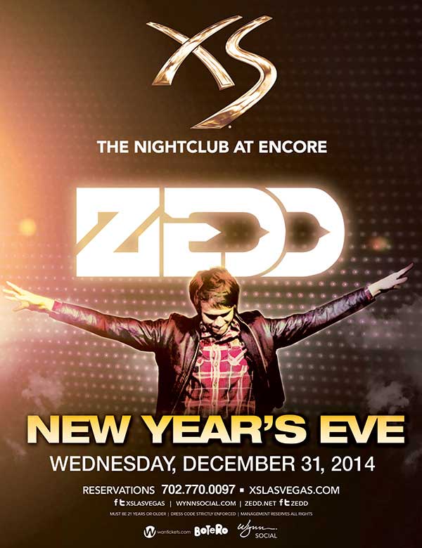 Zedd XS nightclub New Year's Eve